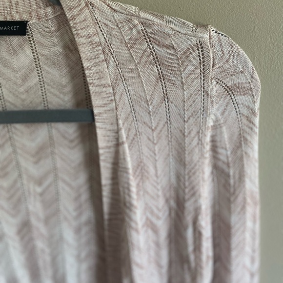 White House Black Market Open Cardigan Women XS Long Sleeve Beige Preppy Sweater - Picture 6 of 8